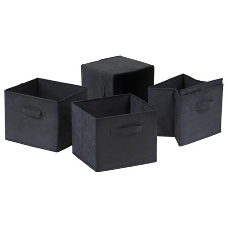 Wall-To-Wall TorinoStorage Shelf with Black Fabric Baskets Set - 4 Piece WA3268814